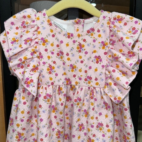 Zara Kids ruffle dress floral print textured toddler girl pastel church easter - Picture 4 of 10